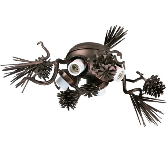 99014 18 in. W Mountain Pine 4 Lt Fan Light Fixture