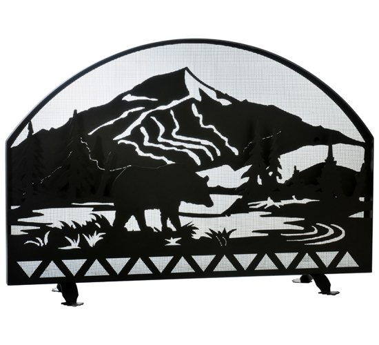 112054 48 in. W x 32 in. H Bear Creek Arched Fireplace Screen