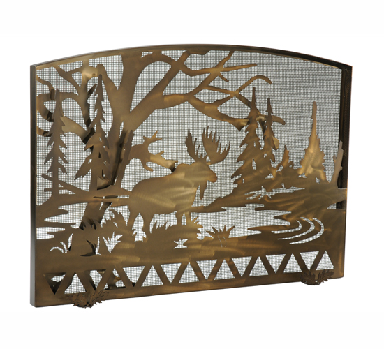 113045 50 in. W x 37 in. H Moose Creek Arched Fireplace Screen