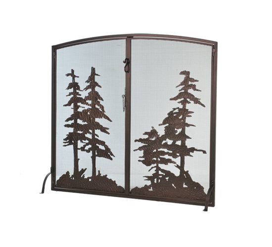 106333 Tall Pines Operable Door Arched Fireplace Screen