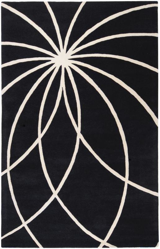FM7072-811 Forum Rug- 100% Wool- Hand Tufted- Black/White- 8'X11'