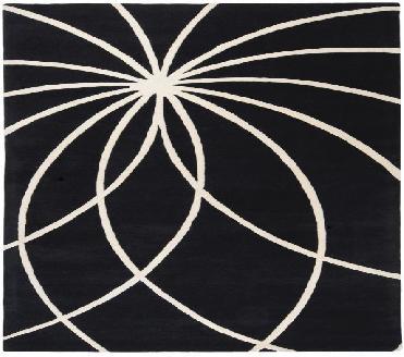 FM7072-8SQ Forum Rug- 100% Wool- Hand Tufted- Black/White- 8' SQUARE