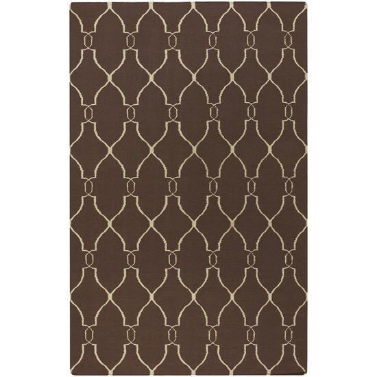 FAL1000-1616 Fallon Rug- 100% Wool- Hand Woven- Brown/Ivory- 1'6''X1'6''