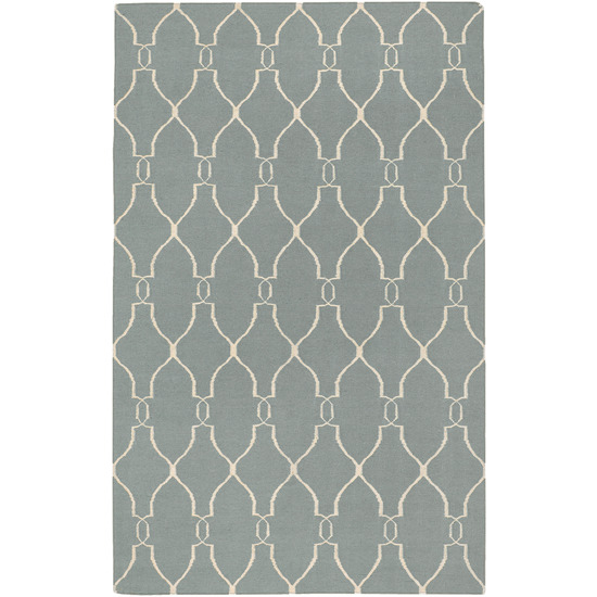 FAL1005-1616 Fallon Rug- 100% Wool- Hand Woven- Sky/Ivory- 1'6''X1'6''
