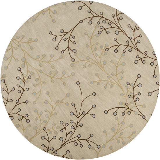 ATH5008-8SQ Athena Rug- 100% Wool- Hand Tufted- Ivory/Tan/Chocolate/Pale Blue- 8' SQUARE