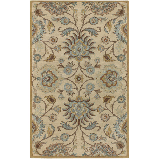 CAE1012-1616 Caesar Rug- 100% Wool- Hand Tufted- Beige/Gold/Light Blue/Kerry Blue/Light Brown/Mocha- 1'6''X1'6''
