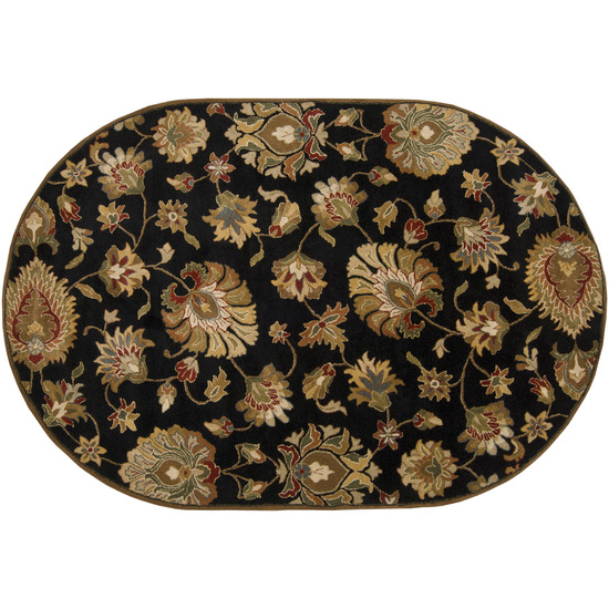 CAE1027-810OV Caesar Rug- 100 Pct Wool- Hand Tufted- Black/Brown/Gold/Red/Rust/Sage- 8X10 OVA
