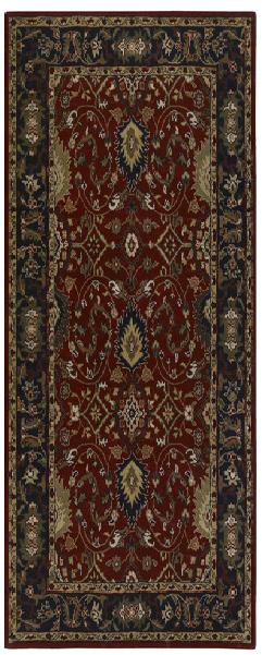 CAE1031-268 Caesar Rug- 100% Wool- Hand Tufted- Red/Black/Olive/Gold/Rust/Tan- 2'6''X8' -  Livabliss