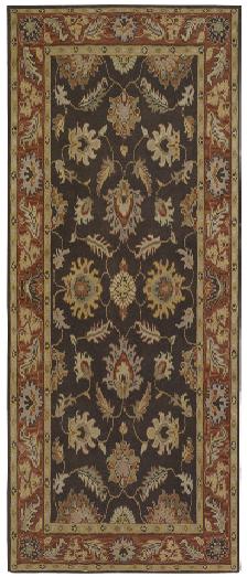 CAE1036-268 Caesar Rug- 100% Wool- Hand Tufted- Chocolate/Rust/Gold /Beige/Tan/Taupe- 2'6''X8'
