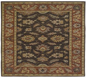 Picture of Livabliss CAE1036-4SQ Caesar Rug- 100% Wool- Hand Tufted- Chocolate/Rust/Gold /Beige/Tan/Taupe- 4&amp;apos; SQUARE