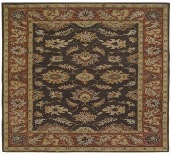 CAE1036-99SQ Caesar Rug- 100% Wool- Hand Tufted- Chocolate/Rust/Gold /Beige/Tan/Taupe- 9'9'' SQUA
