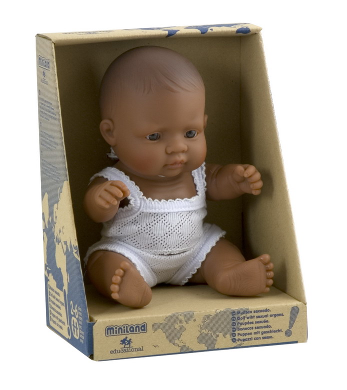 Picture of Miniland 31127 Newborn Baby Doll Hispanic Boy 8 1/4&quot;