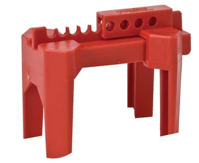 4-Legged Ball Valve Lockout, Polypropylene, 1/2 in to 2-1/2 in Diameter Pipe, Red
