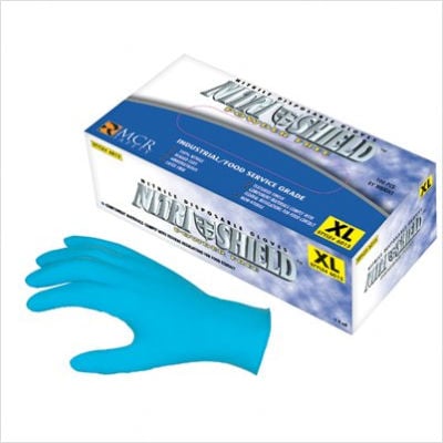 MCR 127-6015L Lrg 4 Mil Nitrishield Disposable Glove Pwdr Free -  MCR Safety