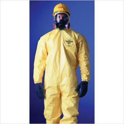 Picture of DuPont 251-QC127S-XL Tychem Qc Coverall Yellow Zip Ft Sg Hd Ela Wrist