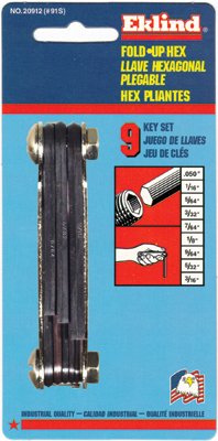 Picture of Eklind Tool 269-20912 #91-S .050-3-16 Size Fold-Up Hex Key Set