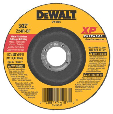 Picture of DeWalt 115-DW8809 4-1-2 Inch X 1-4 Inch X 5-8 Inch-11 Zirconia Abrasive