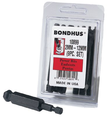 Picture of Bondhus 116-10899 Bhx9Mm 9Pc. 3 Inch Metric Balldriver Power Bit S