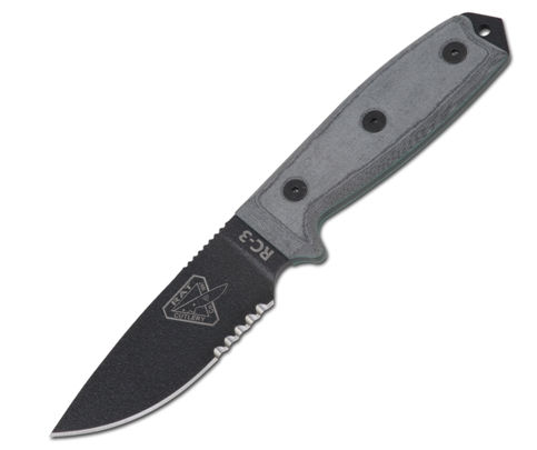 -3S Serr. Blk Blade W/ Grey Handle