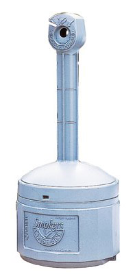 Justrite 26800 4 gal Cease-Fire Cigarette Butt Receptacle - 38 1/2H, Polyethylene, Pewter Gray, 4 Gallon