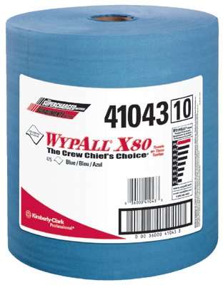 Picture of Kimberly-Clark Professional 412-41043 Wypall X80 Shop Pro Cloth Towel Blue 475-Roll
