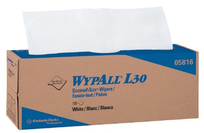 Picture of Kimberly-Clark Professional 412-05816 Wypall L30 Economizer Wiper Wht Pop-Up 120 Per