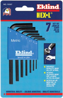 Picture of Eklind Tool 269-10507 7Pc. Metric L-Wrench Hexkey Set Short Arm