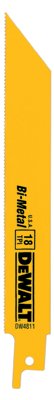 Picture of DeWalt 115-DW4811B25 6 Inch 18Tpi Straight Back Bi-Metal Reciprocating Saw Blade Bulk 25