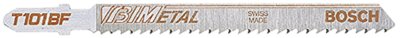 Bosch 4 Inch 10 TPI Variable Pitch Clean for Hardwood T-Shank Jig Saw Blades 5 Piece - T101BF