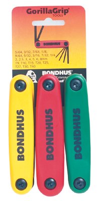 Picture of Bondhus 116-12533 Gorilla Grip Fold-Up Tool Set Triple Pack