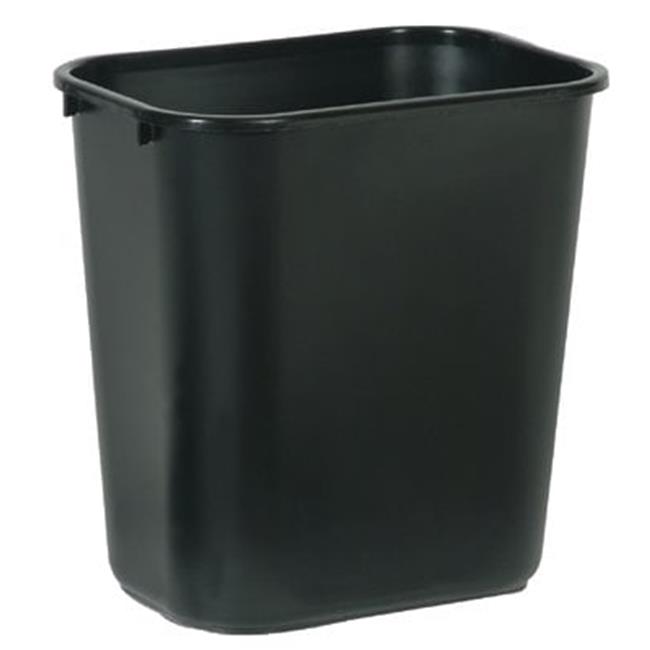 Rubbermaid Commercial 640-2956-BLA 28-1-8Qt. Wastebasket Black Rectangular