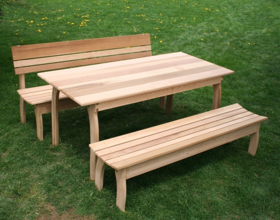 94 in. L x 32 in. W Cedar Odd Couple Dining Set