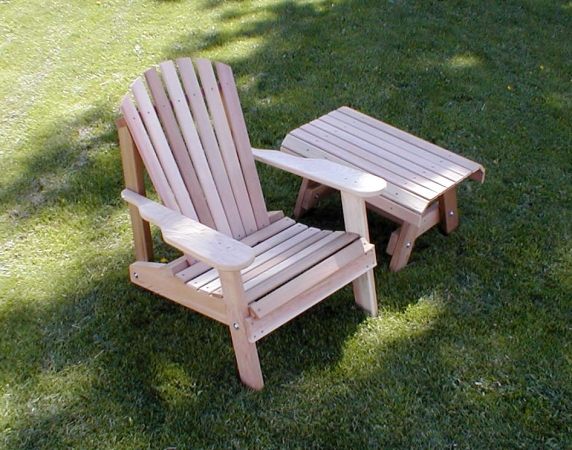 Cedar American Forest Adirondack Chair & Table Set - Natural
