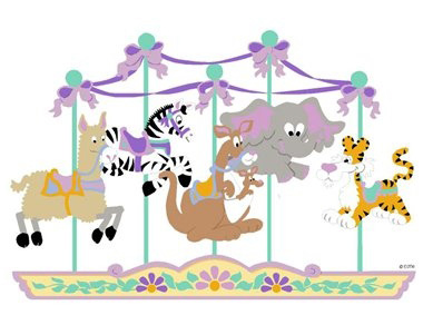 Picture of Elephants on the Wall 5-1184 Carousel of Critters - Paint It Yourself
