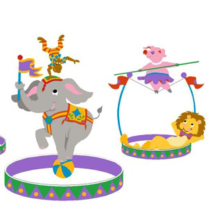 Picture of Elephants on the Wall 5-1206 The Three Ring Circus-Small - Paint It Yourself