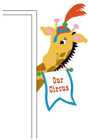 Picture of Elephants on the Wall 5-1209 Circus Giraffe Doorhugger - Paint It Yourself