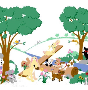 Picture of Elephants on the Wall 5-1256 Puppy Playground- Large - Paint It Yourself