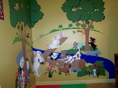 Picture of Elephants on the Wall 5-1260 Puppy Playground- Small - Paint It Yourself