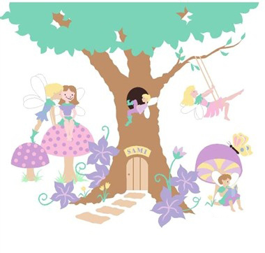 Picture of Elephants on the Wall 5-1252 Enchanted Tree House - Paint It Yourself