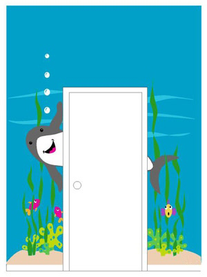 Picture of Elephants on the Wall 5-1232 Shark Doorhugger - Paint It Yourself