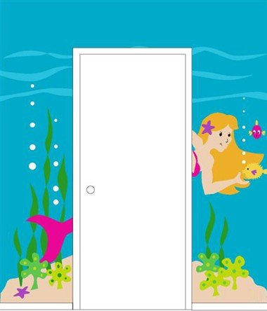 Picture of Elephants on the Wall 5-1237 Mermaid Doorhugger - Paint It Yourself