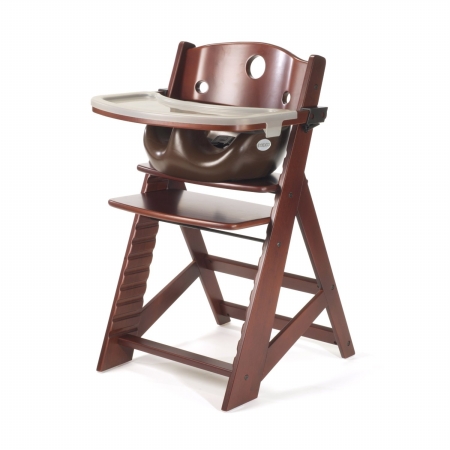 Picture of Keekaroo 0051415KR-0001 Height Right HIGH ChaiR Mahogany With Chocolate Infant Insert and Tray