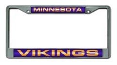 Minnesota Vikings Chrome Laser License Plate Frame