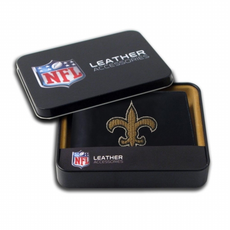 Picture of Rico Industries RTR1301 Leather Tri-Fold Wallet with Emb Team Logo - New Orleans Saints
