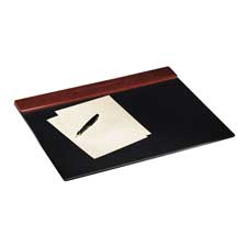 Picture of Rolodex Corporation ROL23390 Desk Pad With Wood Pencil Ledge- Mahogany