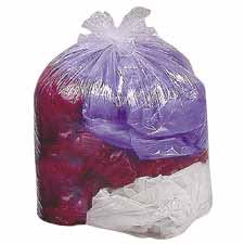 Trash Can Liner- 31-33 Gallon- .6Mil- 33in.x39in.- 2- Clear