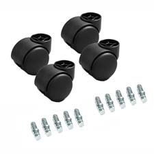 Picture of Master Caster Company MAS23618 Dual Casters- 2-.19in. Dia- B-K Stems- Hard Wheel- Black