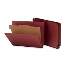 Classification Folders- 1 Divider- 2in. Exp- Letter Size- Red