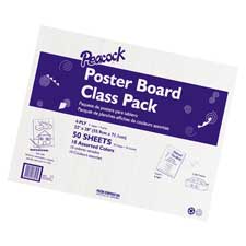Picture of Pacon Corporation PAC76347 Posterboard- 4-Ply- 22in.x28in.- 5 ea 10 Colors- 50 Sheets- Assorted