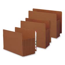 End Tab File Pockets- 3-.50in. Exp- Legal- Red